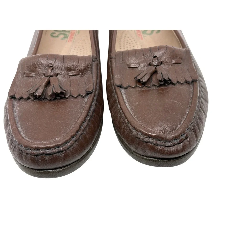 SAS Tripad Comfort Women's Brown Leather Kiltie‎ Tassel Loafers Shoes Size 6 M